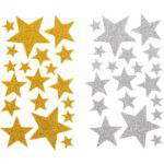 Moosgummi-Glitzersticker – Sterne - moosgummi glitter sticker sterne w