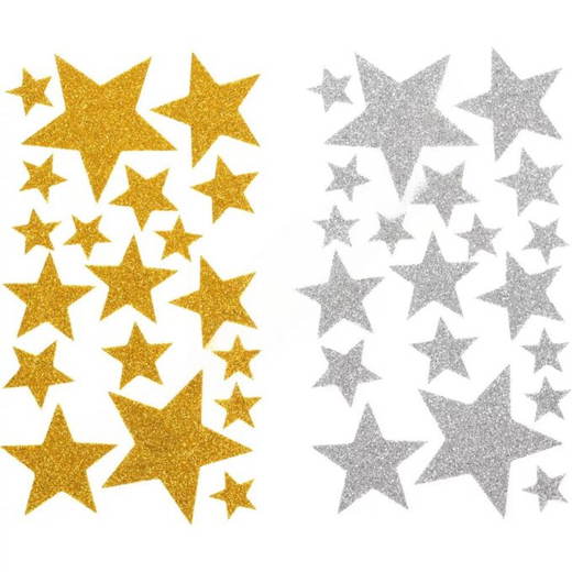moosgummi-glitter-sticker-sterne-w Moosgummi-Glitzersticker – Sterne - moosgummi glitter sticker sterne w