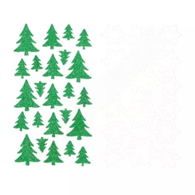 Moosgummi-Glitzersticker – Tannenbäume