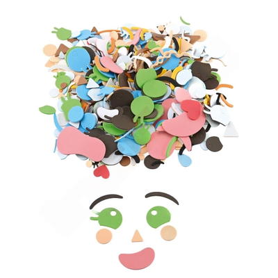 Moosgummi-Sticker, Gesichter bilden