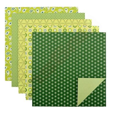 Origami Faltblätter, Quadrate 200 - Grüne Muster