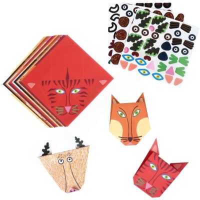 Origami-Set mit Stickern - Tiere