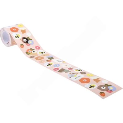 Sticker auf Rolle, Blumen und Bienen