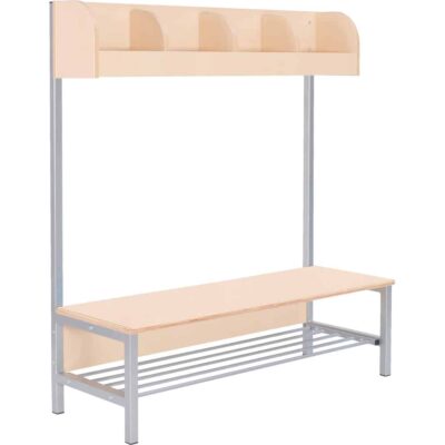 Garderobe Flexi-TB 4 mit Gestell, Fachbreite: 28 cm, Ahorn