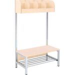 Garderobe Flexi-TB 4 mit Gestell, Fachbreite: 18 cm, Ahorn - 096779TJ