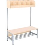 Garderobe Flexi-TB 4 mit Gestell, Fachbreite: 18 cm, Ahorn - 096780TJ