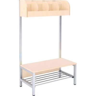 Garderobe Flexi-TB 4 mit Gestell, Fachbreite: 18 cm, Ahorn