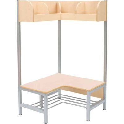 Eckgarderobe Flexi-TB 4 mit Gestell, Ahorn