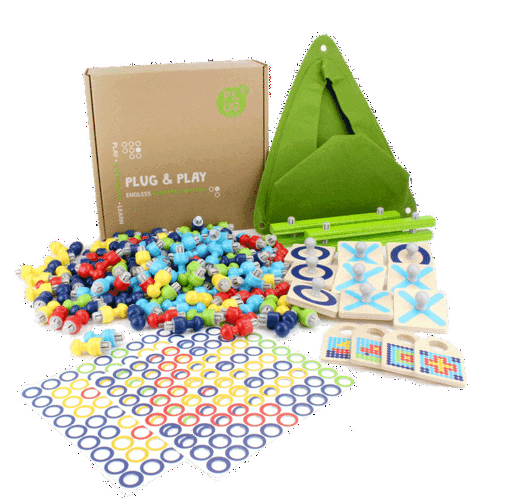 27091-Box-rgb PLUG IT „TicTacToe und Steckspiel Set“, 178 Teile - 27091 Box rgb