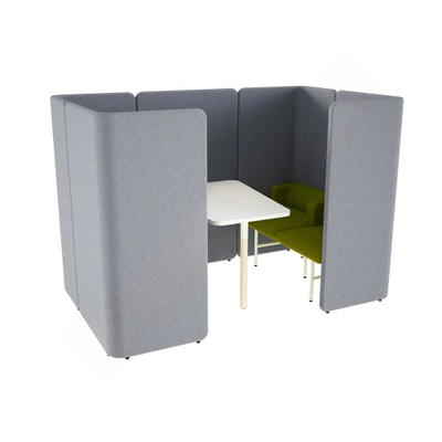 Agora Meetingbox, 4-Sitzer mit festem Tisch