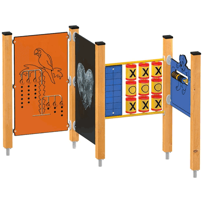 Quadro H Spielwände-Kombination, Holzpfosten