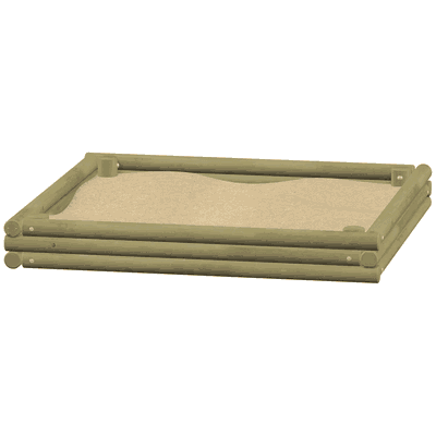Sandkasten aus Rundholz 2x2m
