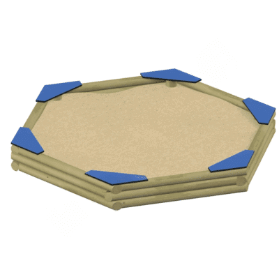 Sechseck-Sandkasten, mit Sitzen