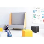 Sofa mit Hochlehne, grau, lackierte Blenden - sofa mit hochlehne grau lackierte blenden 101881 5 2