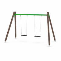 Doppel-Schaukel mit Schaukelsitzen - WOODEN SWING WD1422-1 – Bild 2