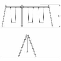 3er Schaukel mit Schaukelsitzen - WOODEN SWING WD1491 – Bild 10