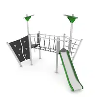 Spielturm mit Rutsche, Wackelbrücke und Kletterelementen - STEEL+ 1706 – Bild 3
