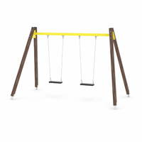 Doppel-Schaukel mit Schaukelsitzen - WOODEN SWING WD1422-1 – Bild 5