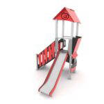 Spielturm mit Rutsche, Treppe und Kletterwand – STEEL+ 1702 - 1577 1702c2e1s