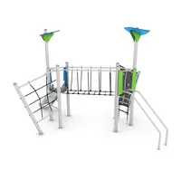 Spielturm mit Rutsche, Wackelbrücke und Kletterelementen - STEEL+ 1706 – Bild 2