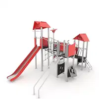 Spielanlage Ritter mit 4 Türmen, Rutsche und Kletterelementen - STEEL+ 1712 – Bild 4