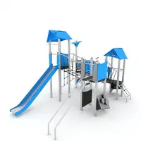 Spielanlage Ritter mit 4 Türmen, Rutsche und Kletterelementen - STEEL+ 1712 – Bild 5
