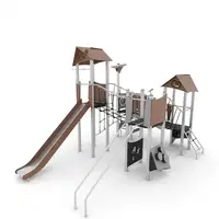 Spielanlage Ritter mit 4 Türmen, Rutsche und Kletterelementen - STEEL+ 1712 – Bild 6