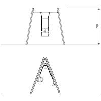 Schaukel mit Schaukelsitz und Kleinkindsitz - WOODEN SWING WD0520 – Bild 9
