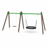 Schaukel mit Schaukelsitz und Vogelnest – WOODEN SWING WD1492 - 1a95 wd1492c11s