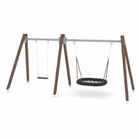 Schaukel mit Schaukelsitz und Vogelnest - WOODEN SWING WD1492 – Bild 7