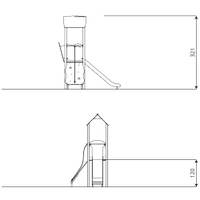 Spielturm mit Rutsche und Kletterwand - STEEL 0201-1 – Bild 8