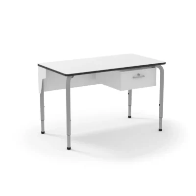 Rectangle Lehrertisch mit Schubfach und Sichtschutzblende