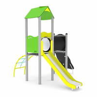 Spielturm mit Rutsche, Kriechrohr und Kletterelementen - STEEL 0202-1 – Bild 7