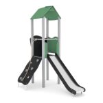 Spielturm mit Rutsche und Kletterwand – STEEL 0201-1 - 2c64 0201 1c11s