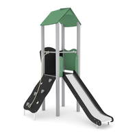 Spielturm mit Rutsche und Kletterwand - STEEL 0201-1 – Bild 3