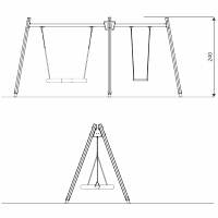 Schaukel mit Schaukelsitz und Vogelnest - WOODEN SWING WD1492 – Bild 10