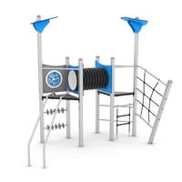 Spielturm mit Rutsche, Rohrdurchgang, Treppe und Xylophon - STEEL+ 1724 – Bild 3