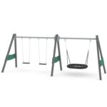 Schaukel mit 2 Schaukelsitzen und Vogelnest – RECYCLED RC1494 - 30bf rc14941s