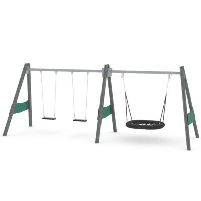 Schaukel mit 2 Schaukelsitzen und Vogelnest - RECYCLED RC1494
