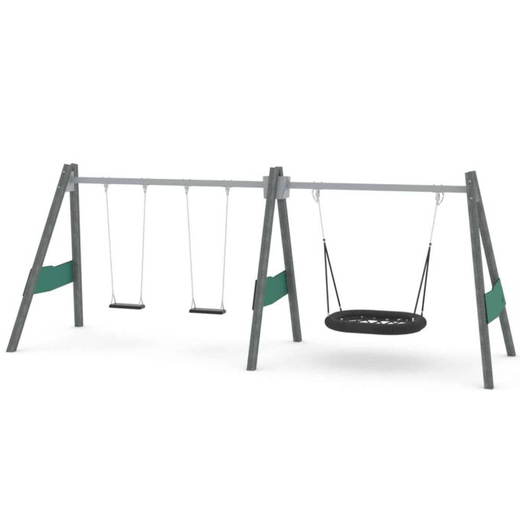 30bf-rc14941s Schaukel mit 2 Schaukelsitzen und Vogelnest – RECYCLED RC1494 - 30bf rc14941s