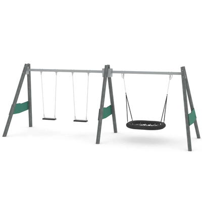 Schaukel mit 2 Schaukelsitzen und Vogelnest – RECYCLED RC1494