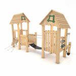 Spielturmanlage mit 2 Türmen, Rutsche und Wackelbrücke – ROBINIA RB1207 - 3225 rb12072s