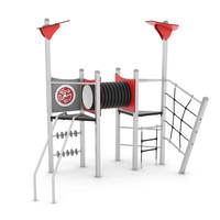 Spielturm mit Rutsche, Rohrdurchgang, Treppe und Xylophon - STEEL+ 1724 – Bild 4