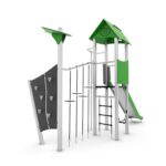 Spielturm mit Rutsche, Balancier- und Kletterelementen – STEEL+ 1703 - 3bd7 1703c1e1s