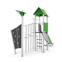 Spielturm mit Rutsche, Balancier- und Kletterelementen - STEEL+ 1703 – Bild 3