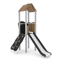 Spielturm mit Rutsche und Kletterwand - STEEL 0201-1 – Bild 6