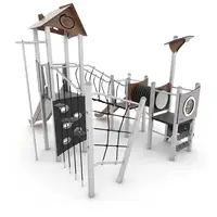 Spielanlage mit 2 Rutschen, Kriechrohr und Kletter- und Balancierelementen - STEEL+ 1710 – Bild 6