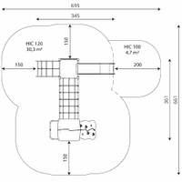Spielturm mit Rutsche, Wackelbrücke und Kletterelementen - STEEL 0203-1 – Bild 7