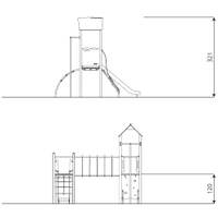 Spielturm mit Rutsche, Wackelbrücke und Kletterelementen - STEEL 0203-1 – Bild 8