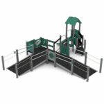 Rollstuhlgerechte Spielturm-Anlage mit Rutsche, Aufgänge und Spieltafeln – RECYCLED RC1505 - 4a71 rc15052s